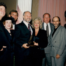 My induction into the Nashville Songwriter's Association International Hall of Fame. Left to right: Don Everly of Everly Brothers; Maggie Cavender, NSAI founder; Charlie Black, the other inductee songwriter that year; myself, Francis Preston, CEO of BMI; Roger Sovine, BMI; Bobby Braddock, songwriter friend; Merle Kilgore, songwriter friend group picture with sonny at the NSAI hall of fame induction
