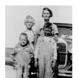 ca 1937. Pictured clockwise are my sister Mae, grandma Pearl Curtis, and my brothers Pete and Dean. It looks like they were auditioning for a role as the "Joad's" in Grapes Of Wrath, don’t you think? Sonny as a kid with his family